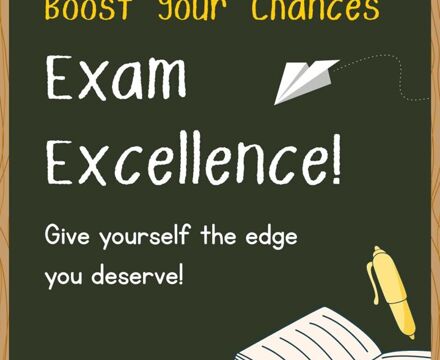 Green and White Illustrative Chalkboard School Exam Course Instagram Post