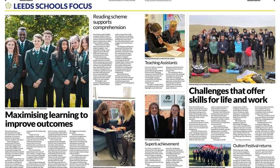 Oulton Academy features on the Yorkshire Evening Post! - News - Oulton ...